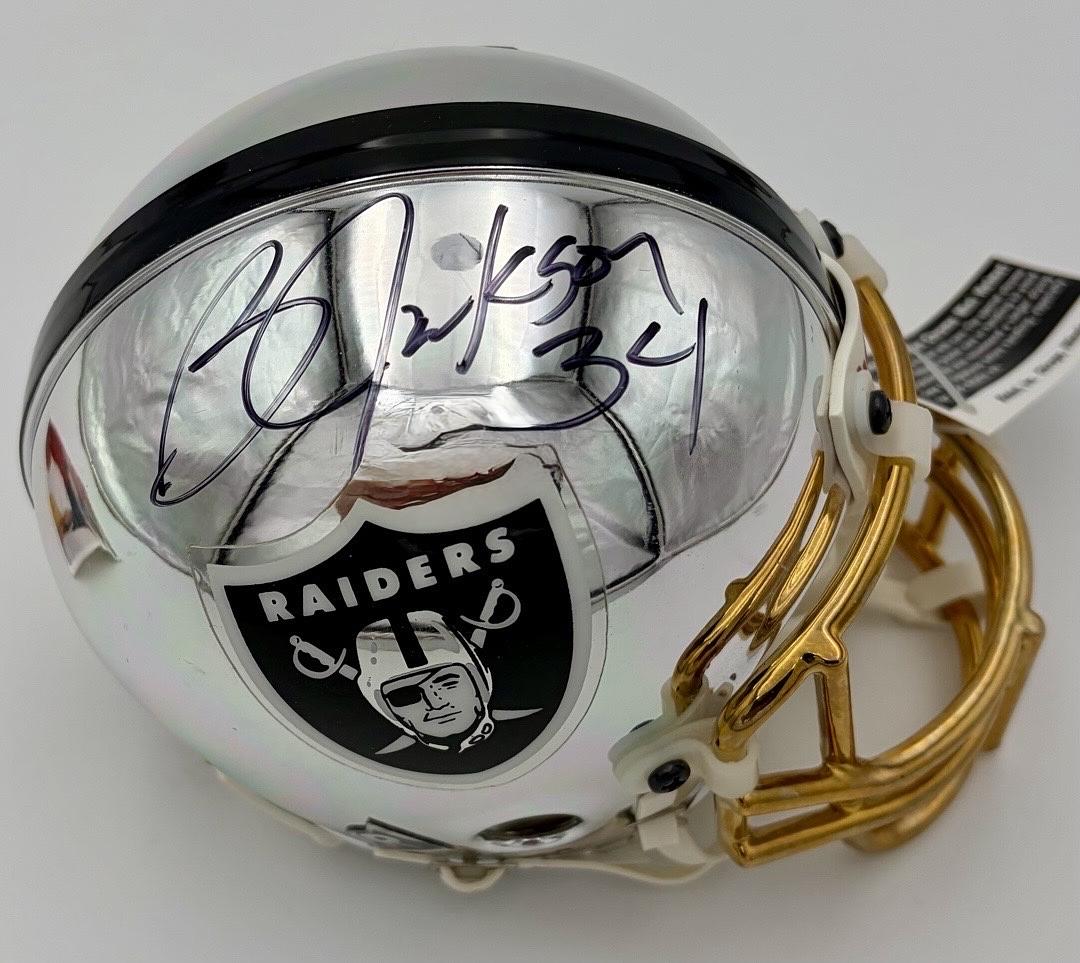 Bo Jackson (Raiders) Signed Limited Edition (2371/3000) Chrome Mini-Helmet - Beckett COA